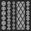 Set di decorazioni verticali in bianco e nero.