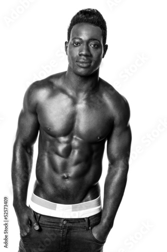 Photo: Portrait of a young sexy shirtless man Portrait of a young sexy shirtless man