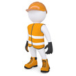 3d white man in overalls