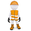 3d white man in overalls