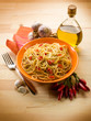 spaghetti with garlic oil and hot chili pepper