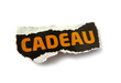 mot cadeau sur morceau de papier