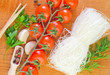 rice noodles and tomato