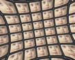 Distorted video screens showing the faces of a baby