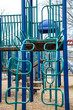Blue and Green Playground in Winter