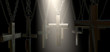 Hanging Crucifix And Spotlight Salvation