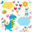 Vector: happy dinosaurs card happy dinosaurs card