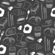 Hand drawn food seamless pattern.