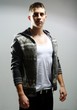 Man with hat - Young male in white t-shirt and jeans isolated on