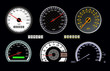 set of vector speedometer and counter