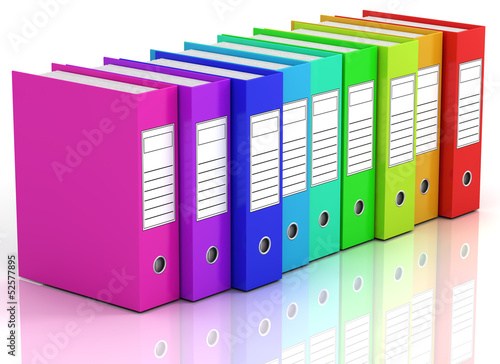 Illustration: Folders on white isolated - Archive concept Folders on white isolated - Archive concept