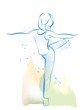 outline illustration of dancing girl