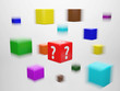 Red Cube in the Center of moving Cubes
