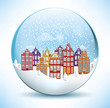 City in the glass sphere (Christmas scenery)