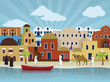 Oriental city illustration