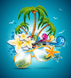 Vector: Vector Summer Holiday Flyer Design with palm trees Vector Summer Holiday Flyer Design with palm trees