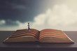 Photo: Woman running on a book Woman running on a book