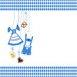 Vektor: Octoberfest Symbols & Pattern Border Blue Octoberfest Symbols & Pattern Border Blue