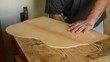 Luthier making a flamenco guitar