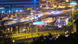 City Timelapse. Busy Road. Hong Kong at night.
