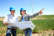 Engineers checking on industrial site