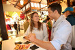 Couple in Madrid eating spanish savouries
