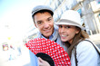 Cheerful couple enjoying week-end in Madrid