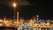 Night scene of petrochemical plant , Eastern of Thailand