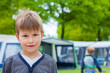 Little boy on camping site
