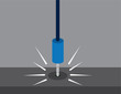 Electrical cord plugging into socket