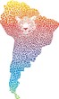 Abstract Jaguar on the map of South America