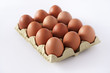 Docena de huevos fondo blanco
