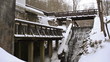 Video: vintage water mill house creek flow cascade snow winter vintage water mill house creek flow cascade snow winter