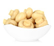 Mushrooms in bowl, isolated on white