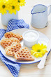 Foto: Wafers of oat bran for breakfast, selective focus Wafers of oat bran for breakfast, selective focus