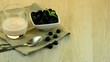 Yogurt and blueberries