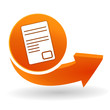 document sur bouton web orange