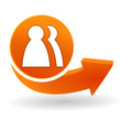 contacts sur bouton web orange