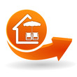 maison de vacances sur bouton web orange