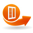 fenêtre sur bouton web orange