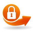 cadenas sur bouton web orange