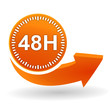 48 heures sur bouton web orange