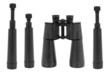 Three telescopes and binoculars