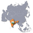 Asienkarte mit Indien