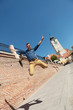 casual man jumping in Sibiu