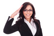 business woman saluting