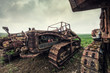 rusting farm tractor