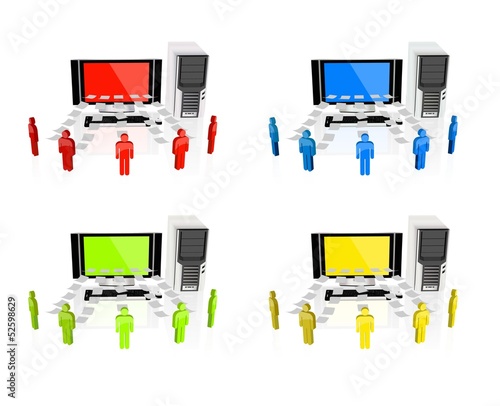 Vector: Computer Network server data sharing Computer Network server data sharing