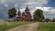 wooden russian church build in the 18th-century
