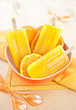Homemade orange popsicles
